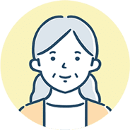 笑顔の年配女性のイラスト